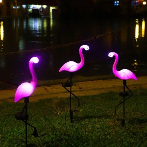 LED LAVA SOLAR LAMPO FLAMINGO Lâmpada de solar ao ar livre Jardim leve à prova d'água Praça de quintal Luzes decorativas para o pátio da via do pátio