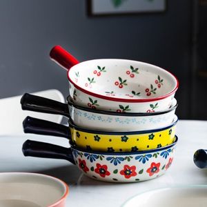 MDZF Sweethome1000ml Ceramic Glaze Baking Bowl с ручкой салат миски для выпечки с сыром для запеченного риса для выпечки риса