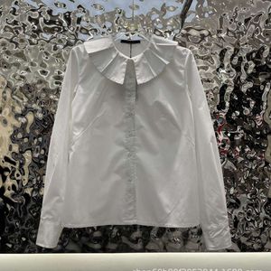 여자 티셔츠 틈새 틈새 디자인 트렌디 한 브랜드 주름 칼라 엣지 셔츠 간단한 세련된 다목적 탑