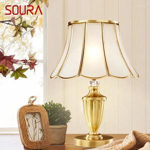 Bordslampor Soura Samtida mässingsbelysning LED COPPER Desk Lamp Creative Decor för modernt hemlivsrum