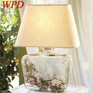 Table Lamps WPD Contemporary Creative Glass Modern Fabric Desk Lighting Decor For Foyer Study Living Bed Room
