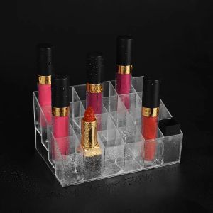 Permanent Makeup Acrylic Tattoo Ink Cup Clear Crystal Box Makeup Pigment Cups Caps Storage Container Rack Holder Stand 24 Holes