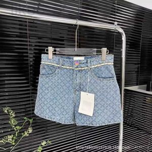 Women's Jeans Designer Brand Nanyou Boutique 24 Early Spring New High Waist Back Bag Embroidered Straight Tube Denim Shorts 3Q03