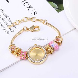 2024 Fashion Pandora Series High end Versatile Watch Pink Beauty Ceramic Beads Decorative Quartz