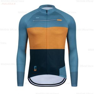 Raudax Bicycle Jerseys Spring Autumn Cycling Shirts Långärmad MTB Mountain Bike Wear Premium Road Clothing 240522