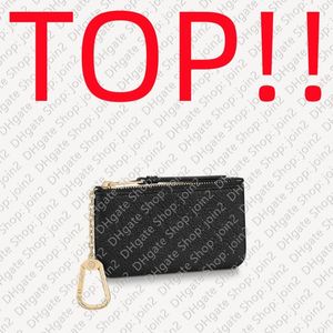 Top M80879 Key Pouch Mini Wallet Crex Card Card Zized Coin Based Bag Bag Charm Women 253S