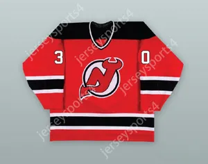 Niestandardowy David Puddy nosi Martin Brodeur 30 New Jersey Red Hockey Jersey „The Face Painter” Top Sched S-M-L-XL-XXL-3XL-4XL-5XL-6XL