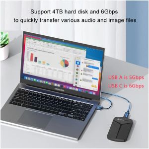 Yottamaster 2,5 tum HDD SSD -kapsling SATA till USB A C 3.0 Adapter Hårddiskskiva Externt CASE 6GBPS UASP HD -lagringsbox Cover Cover