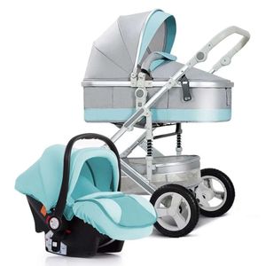 Baby 2 in 1, passeggino e set di sedili, passeggini a quattro ruote, cestino per carrozzine ad alta paesaggio, auto da viaggio L240525