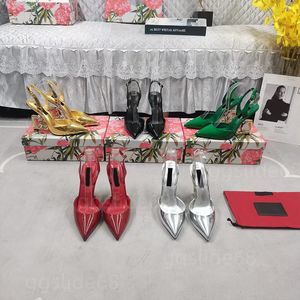 Sommer Luxusdesigner New D Barock G geformte Slingback Damen Sandalen Strand Damen Hochzeit Leder High Heel Größe 34-43 mit Schachtel