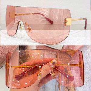 Óculos de sol extras grandes da semana de moda 25Ss para mulheres sem moldura lentes de máscara de máscara de máscara de moda de férias de férias com caixa