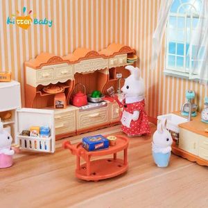 Küchen spielen Food Forest Family Doll 1 12 Doll Kitchen Accessoires Mini Model Rentier Tier Mini Möbel geben vor, für Mädchen D240525 zu spielen