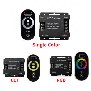 DC12-24V LED LIGHT RF Touch Controlador Remoto Dimmer 12A 18A para 3528 5050 SMD COB CCT RGB LUZES