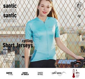 Santiska kvinnor Cycling Jersey Professional Ladies Outdoor Cycling Road Bike Jersey Bicycle Top Short Sleeve Summer Shirts