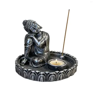 Ljushållare figurskulptur harts religion antik buddha staty india meditation kontor heminredning bärbar vintage presentprydnad