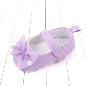 First Walkers Cute Babys First Walking Shoes Girls Baby Day Spring and Autumn Bow Princess Dress Slipperless Shoes Baby Shoes d240525