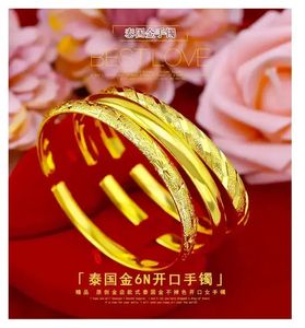 Bracelete de ouro para mulheres premium Jóias 24K Bracelete de casamento Bracelete de casamento Tamanho ajustável Jóias de qualidade de luxo 240517