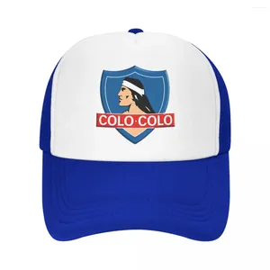 Boll Caps My City Colors Santiago Chile Colo-Colo Mesh Baseball Cap Men Kvinnor Vintage Sun Hat Beskabel grossist Trucker