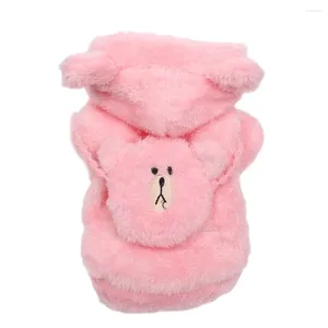 Собачья одежда для домашнего искусственного меха теплый капюшона 2 ноги медведь дизайн зимняя одежда щенка