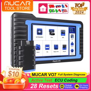 Mucar VO7 2023 Teşhis Araçları OBD2 Tarayıcı Tüm Sistemler 28 Sıfırlama Araç Teşhis Aracı Tüm Arabalar İçin Teşhis Aracı Eco Kodlama Otomotiv Araçları