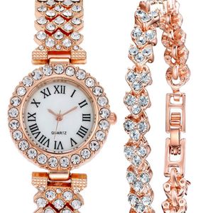 Mulilai Brand 32 mm luksusowy styl zegarki damskie Diamentowe białe tarcze Eleganckie kwarcowe panie ze obserwatorem bransoletki różowej złotej bransoletki 329J