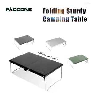 Furniti da campo Pacoone Ultralight Mini tavolo pieghevole Campeggio per esterni con materiale in lega di alluminio per la cena da picnic in famiglia BBQ IBXDV