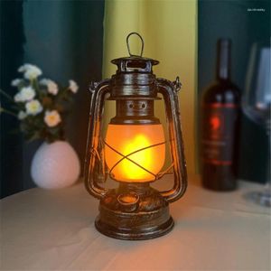 Lampy stołowe żelazo vintage nafta kemping światła latarnia kreatywne sypialnia nocne lampki do ładowania baru Restuarant El Flame Lampa olejowa