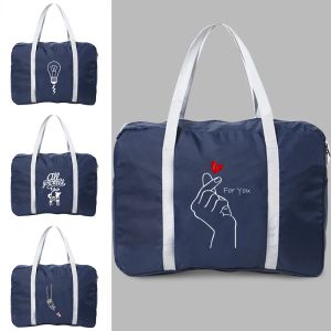 Klappe Reisetasche Frauen Reisen Reisen weiße Bild Druck großer Kapazität Handgepäck Tasche Duffel Set über Nacht für Lady Men Men