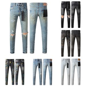 Men's Skinny Denim Pant Slim Fit Men's Jeans streetwear jeans elastic patch jeans Destroyed Stretch casual trousers casual heavyweight daily outfit