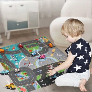 Jogue tapete de esteira de estrada, mapa de carros de carro de trânsito menino menino meninas de brinquedo educacional de brinquedo