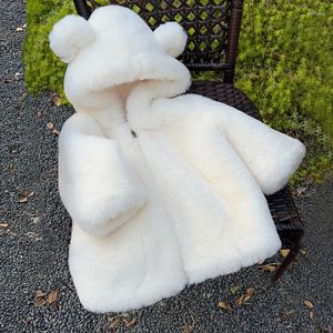 Джакеки в корейском стиле детская плюшевая куртка 1-12y детская девочка осень из искусственного меха сгущенным теплым лучшим зимним мальчиком с капюшоном.