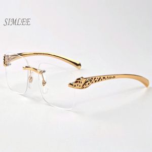 2018 vintage designer sunglasses for men women rimless buffalo horn glasses gold leopard frames cheap sunglasses womens eyeglasses with 306n