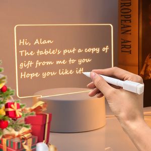 Riscrificabile Word Board Board Board Luce Night Light With Pen Warm Family Atmosfera USB Power Light Famiglia Family Festi Festi