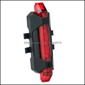 Bike Lights Portable Usb Rechargeable Bicycle Tail Rear Safety Warning Light Taillight Lamp Super Bright Drop Delivery Sports Outdoors Otxdl