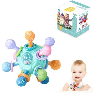 Baby Ting Toys Silicone Ball Shape Design Sensory Toys For Baby 0-12 månaders grepp Rattle Infant Toy Gift för nyfödd