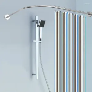 Cortinas do chuveiro canteiro prateado de cortina de cortina de canto 304 L em forma de aço inoxidável barra de banho de banho hardware da porta de banho 4 tamanho 4