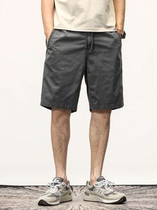 Summer Casual Mężczyzny rozciągnij bawełniany sznurka solidna odzież robocza proste krótkie krótkie spodnie Bermuda krótkie spodnie