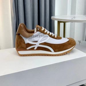 Luxury men's and women's casual shoes nylon suede lace-up Flow Runner sneakers soft uppers honey rubber wavy soles curve sneakers size 35-45 5.23 04