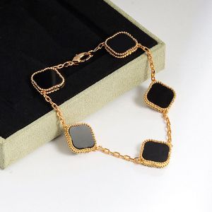 Gold Armband Armband Designer Clover Armband Bangle nagelarmband Fashion Classic Chain 18K Gold Agate Mother 'Day Jewelry Armelets For Women Charm Armband