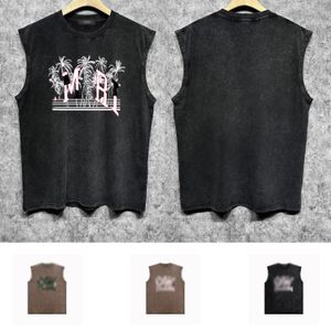 Nya designer män tank tops trendiga varumärke sommar bomull andas ärmlös t-shirt zjbam047 kokosnöt strandtryck gjorde gammalt väst kroppsbyggande kläder storlek s-xxl