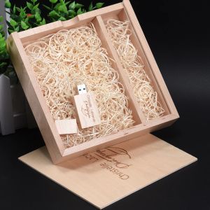 Maple Wood Photography Photo Present Box USB Flash Drives Real Capacity Gratis anpassad penna 64 GB/32GB/16GB/8GB/4GB Memory Stick