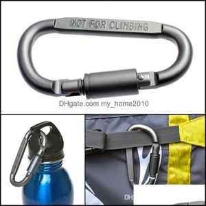 Carabiners d-formad kamera karabiner aluminiumlegering skruv mörkgrå lås krok klipp nyckel ring utomhus klättring verktyg tillbehör droppe deliv otwwd