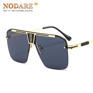 2021 High Quality Square Sunglasses Men UV400 Siamese Lens Sun Glasses Mens Driving Gold Frame Retro Sunglass oculos 251S