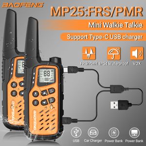 2 Pack Baofeneng MP25 Uzun Menzilli Şarj Edilebilir PMR446/FRS Walkie LCD Ekran El Feneri Tip-C Şarjı İki Yönlü Radyo