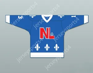 Custom Pierre Lambert 13 Le National de Queebec Blue Hockey Jersey- Lance et Compte Top Cucite S-M-L-XL-XXL-3XL-4XL-5XL-6XL