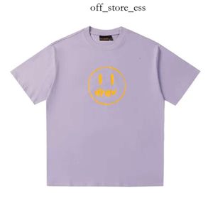 rita skjorta designer t shirt lyxiga herr casual tees tvätt vatten för att göra gamla smiley ansikte rita varg kanin tryckt dubbel garn ren bomullsstjärna kortärmad tshirt 346