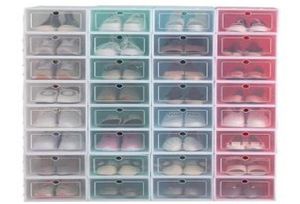 6PCSSet Shoe Box Shoe Cabinet Multifunktionell förtjockad och vänd sko mottagningsbox Transparent låda förvaringsskåp DLH2865465853