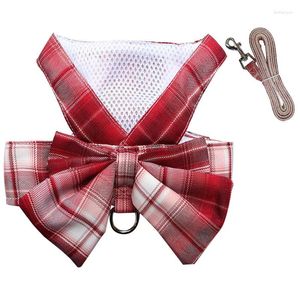 Dog Collars L-XL Bow Collar Skirt Cute Pet Harness With Breast Strap Traction Rope Cat Dogs Clothes Vest Princess Tutu Dress