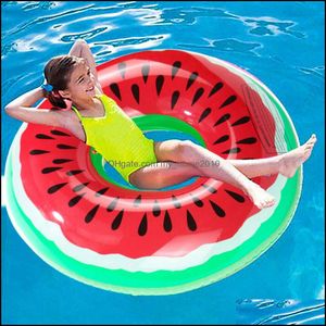 Inflação de ar brinquedo de brinquedo aquático de melancia piscina inflável anel de natação para crianças adts nt colchão praia festão brinquedos 210630 entrega entregue ot25n