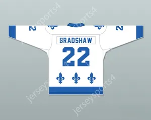 Пользовательский Стив Брэдшоу 22 LE National De Quebec White Hockey Jersey-Lance ET Compte Top STATD